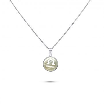 petsios Libra sign necklace with mother of pearl
