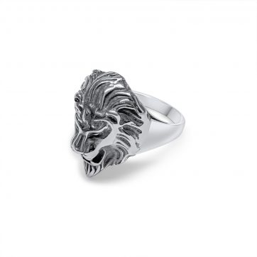 petsios Steel lion head ring