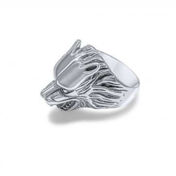 petsios Steel wolf head ring