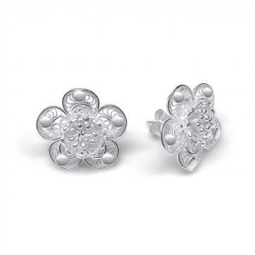 petsios Σκουλαρίκια φιλιγκράν καρφωτά σε σχήμα λουλουδιού