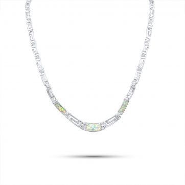 petsios Κολιέ με λευκό όπαλ και μαίανδρο