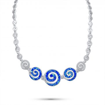 petsios Κολιέ με σπείρες με πέτρες όπαλ και μαίανδρο