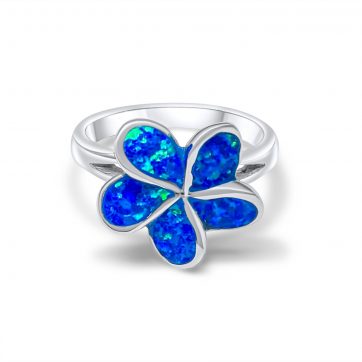 petsios Δαχτυλίδι λουλούδι με πέτρες όπαλ