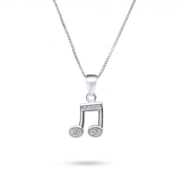 petsios Κολιέ νότα με πέτρες ζιργκόν