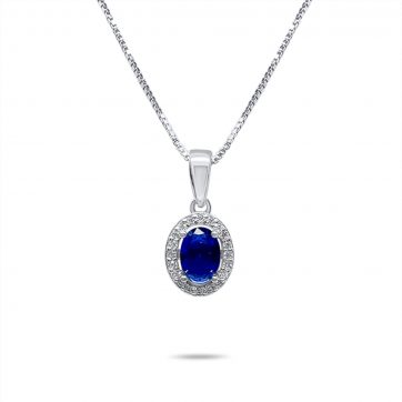 petsios Κολιέ με πέτρες ζιργκόν και ζαφείρι