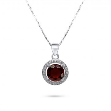 petsios Κολιέ με πέτρες ζιργκόν και ρουμπίνι