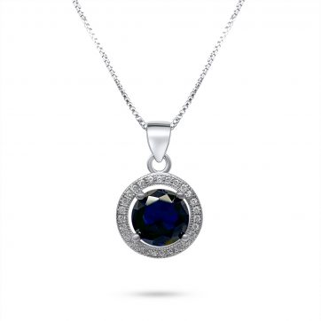 petsios Κολιέ με πέτρες ζιργκόν και ζαφείρι