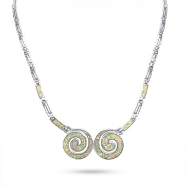 petsios Κολιέ με λευκό όπαλ και μαίανδρο