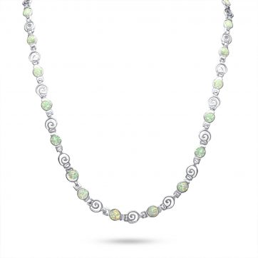 petsios Κολιέ με λευκό όπαλ και μαίανδρο