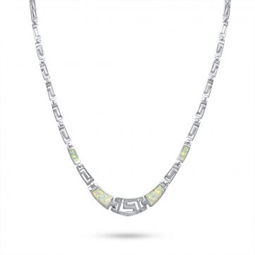 petsios White opal necklace with meander