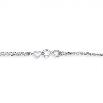 petsios Διπλή αλυσίδα ποδιού με καρδιά και άπειρο 