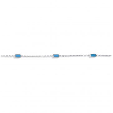 petsios Αλυσίδα ποδιού με πέτρες τιρκουάζ