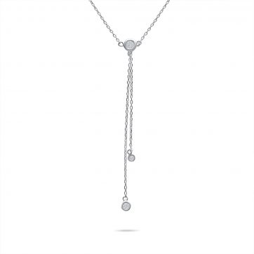 petsios Κολιέ σε στυλ Υ με πέτρες ζιργκόν