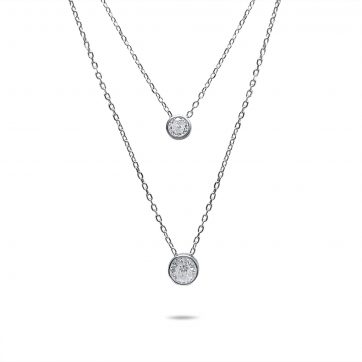 petsios Διπλό κολιέ με πέτρες ζιργκόν