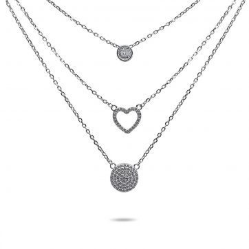 petsios Τριπλό κολιέ με πέτρες ζιργκόν