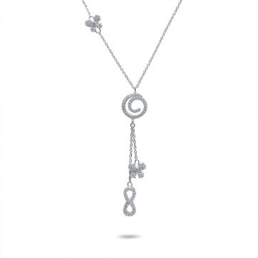 petsios Κολιέ σε στυλ Υ με πέτρες ζιργκόν