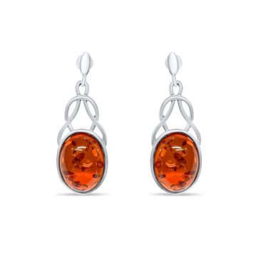petsios Earrings with amber stones
