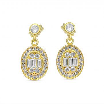 petsios Επίχρυσα σκουλαρίκια με πέτρες ζιργκόν