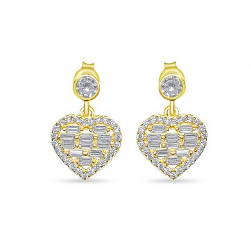 petsios Επίχρυσα σκουλαρίκια με πέτρες ζιργκόν