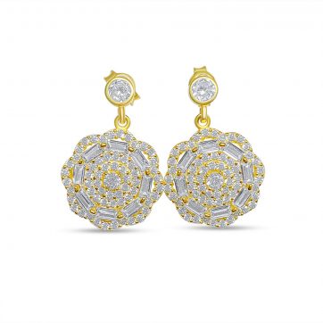 petsios Επίχρυσα σκουλαρίκια με πέτρες ζιργκόν