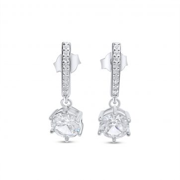 petsios Ασημένια σκουλαρίκια με πέτρες ζιργκόν