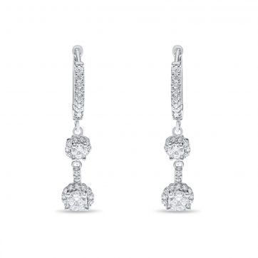 petsios Ασημένια σκουλαρίκια με πέτρες ζιργκόν