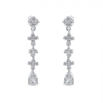 petsios Ασημένια σκουλαρίκια με πέτρες ζιργκόν