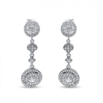 petsios Ασημένια σκουλαρίκια με πέτρες ζιργκόν