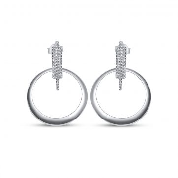 petsios Ασημένια σκουλαρίκια με πέτρες ζιργκόν