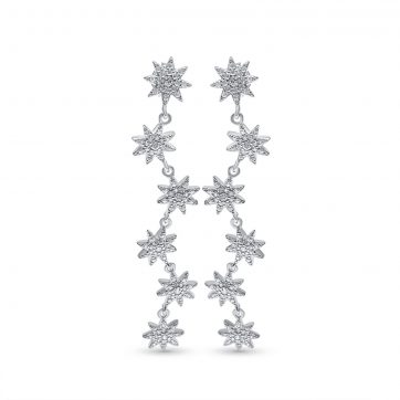 petsios Ασημένια σκουλαρίκια με πέτρες ζιργκόν