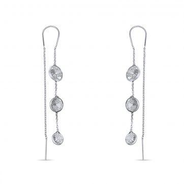 petsios Chain earrings with zircon stones