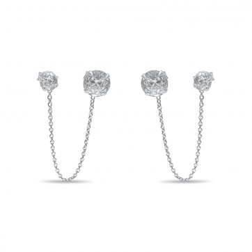 petsios Chain earrings with zircon stones