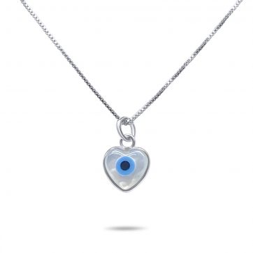 petsios Κολιέ μάτι με φίλντισι