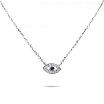 petsios Κολιέ μάτι με πέτρες ζιργκόν