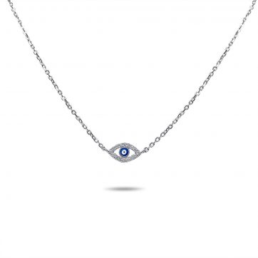 petsios Κολιέ μάτι με πέτρες ζιργκόν