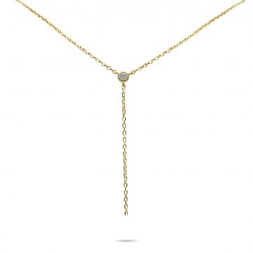 petsios Κολιέ μάτι με πέτρες ζιργκόν επίχρυσο