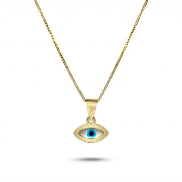 petsios Gold plated eye pendant necklace with mother of pearl 