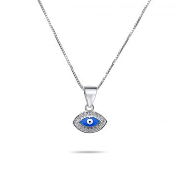 petsios Κολιέ μάτι με πέτρες ζιργκόν