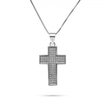 petsios Cross necklace with zircon stones