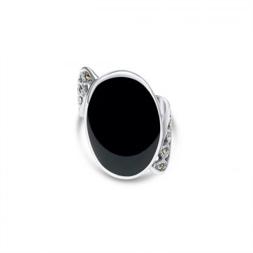 petsios Ring with agate stone and marcasites