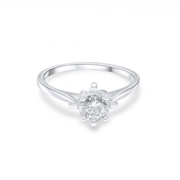 petsios Silver ring with zircon stone