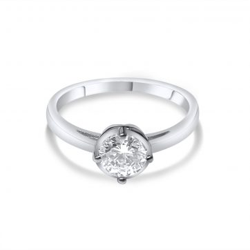 petsios Silver ring with zircon stone