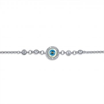 petsios Βραχιόλι μάτι με πέτρες ζιργκόν και φίλντισι