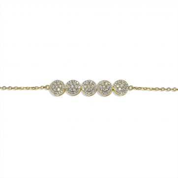 petsios Βραχιόλι επίχρυσο με πέτρες ζιργκόν