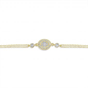 petsios Βραχιόλι επίχρυσο με πέτρες ζιργκόν