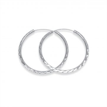 petsios Silver engraved hoops (35.5mm)