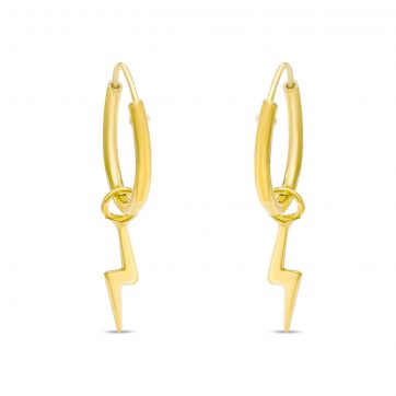 petsios Επίχρυσα σκουλαρίκια με κρεμαστό κεραυνό