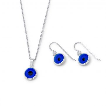 petsios Σετ κολιέ και σκουλαρίκια κρεμαστά μάτι