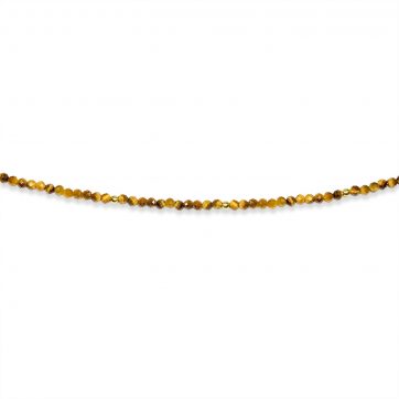 petsios Επίχρυση αλυσίδα ποδιού με χάντρες μάτι της τίγρης