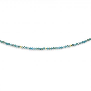 petsios Επίχρυση αλυσίδα ποδιού με χάντρες απατίτη